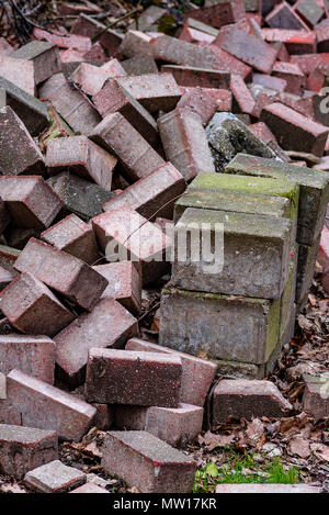 Old paving stones on a pile Stock Photo