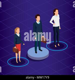 business people isometric avatars Stock Vector