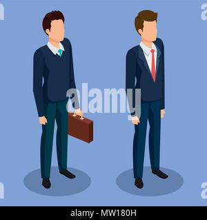business men isometric avatars Stock Vector