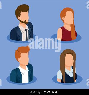 business people isometric avatars Stock Vector