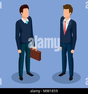 business men isometric avatars Stock Vector