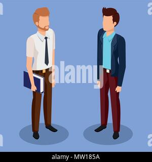 business men isometric avatars Stock Vector