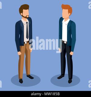 business men isometric avatars Stock Vector