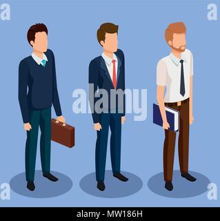 business men isometric avatars Stock Vector
