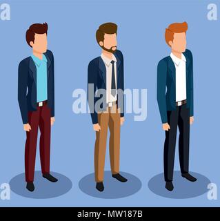 business men isometric avatars Stock Vector