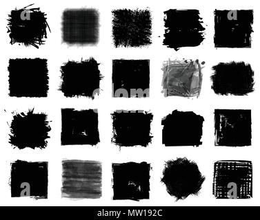 Grunge style set of square shapes . Vector . Stock Vector