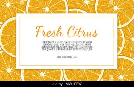 Vector citrus banners. Design for juice, tea, ice cream, lemonade, natural cosmetics with place for text Stock Vector