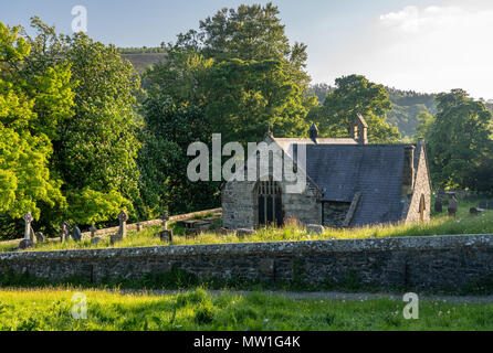 Llantysilio Parish Church near Horseshoe falls Stock Photo