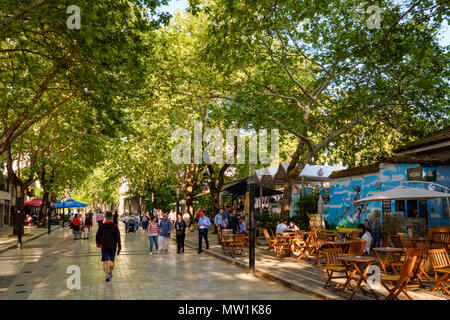 Murat Toptani, pedestrian area, Tirana, Tiranë, Albania Stock Photo