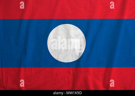 Fabric texture of the flag of Laos Stock Photo