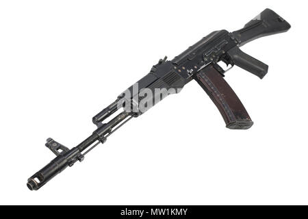 modern kalashnikov AK 74M assault rifle on white Stock Photo