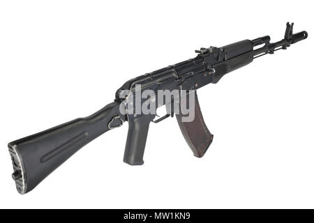 modern kalashnikov AK 74M assault rifle on white Stock Photo