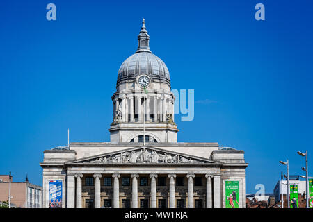 Nottingham Council House from the Old Market Square taken in Nottingham, Nottinghamshire, UK on 24 May 2018 Stock Photo