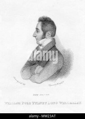 . Drawing of the Hon. William Pole Tylney Long Wellesley. Uploaded by Brograve. Artist unknown but would have been drawn c.1812 when he was married. circa 1812, when he was married.. Artist unknown. 649 William Pole-Tylney-Long-Wellesley, 4th Earl of Mornington Stock Photo