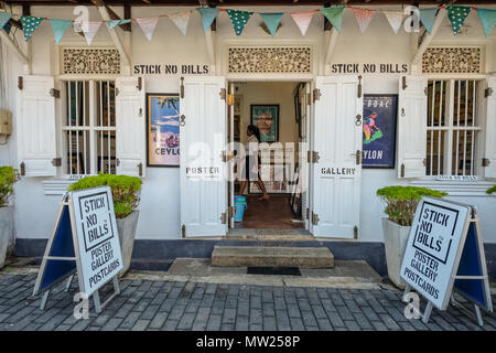 Galle, Sri Lanka - Sep 9, 2015. Facade of old house at ancient township in Galle, Sri Lanka. Galle was the main port on the island in the 16th century Stock Photo