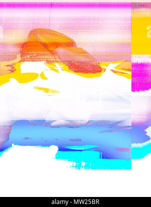 Computer error when editing a photo. Trendy Glitch effect Stock Photo