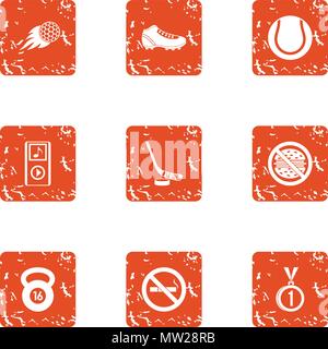 Guerdon icons set, grunge style Stock Vector