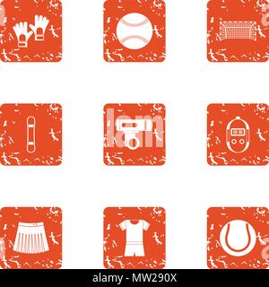 Sport watch icons set, grunge style Stock Vector