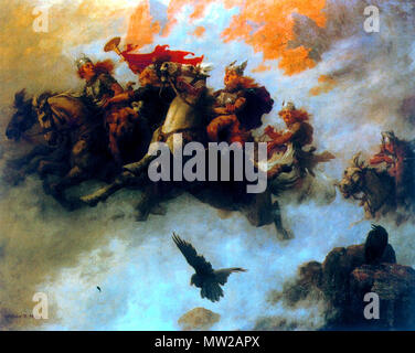 . 'Valkyries' by the German painter W. T. Maud . 1890  625 Valkyries by W. T. Maud Stock Photo