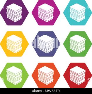 Messy room isometric set with interior and furniture symbols isolated ...
