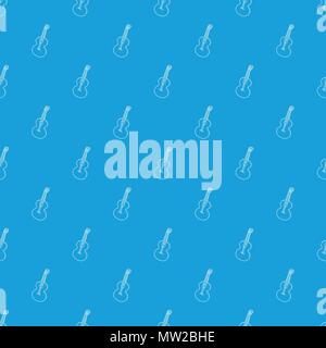 Guitar pattern vector seamless blue Stock Vector