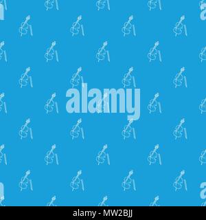 Violin pattern vector seamless blue Stock Vector
