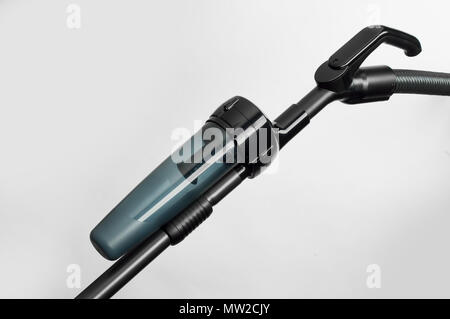 a container with an air filter from a vacuum cleaner on a white background. for copy and cut out space Stock Photo