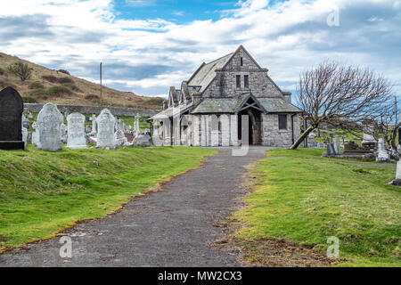 LLANDUDNO WALES UK APRIL 22 2018 The unique gravestone of