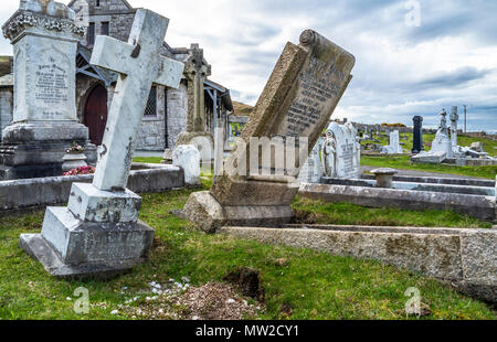 LLANDUDNO WALES UK APRIL 22 2018 The unique gravestone of