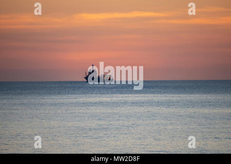 Sunset Off The Trig Coast Perth Stock Photo