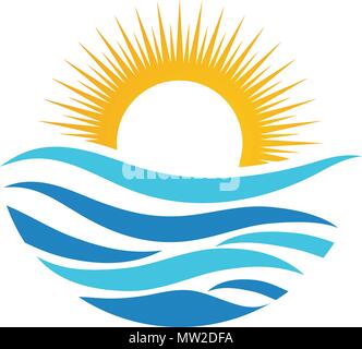 Water wave icon vector illustration design logo Stock Vector