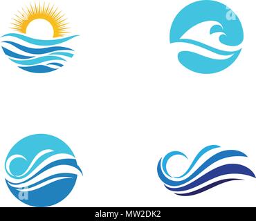 Water wave icon vector illustration design logo Stock Vector