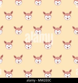 Cute stylized cartoon kangaroo pattern on pastel background. Stock Vector