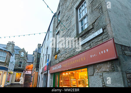 Shops along Commercial Street Lerwick the main shopping area in ...