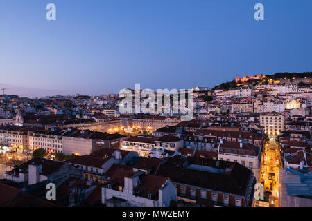 Lisbon, Portugal - May 03, 2018: Elevated view of Lisbon skyline. Stock Photo