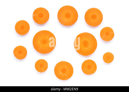 Sliced orange carrot isolated on white background Stock Photo
