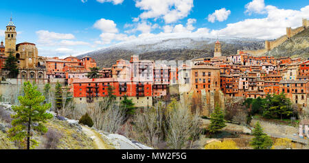 Scenery Spain village.Albarracin Stock Photo