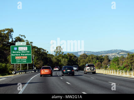 Driving on the highway between Brisbane and the Gold Coast Stock