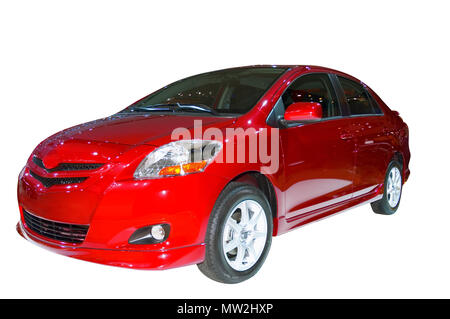 Toyota Yaris 2006 model. Isolated on a white background with clipping path included. many more car photos in my gallery. Stock Photo