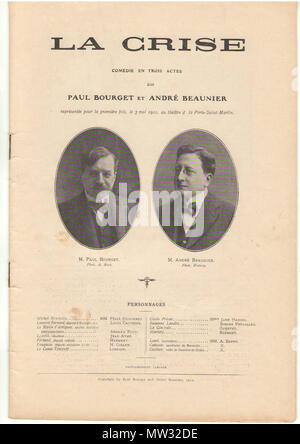 . Français : pièce de theatre . 1912. Paul Bourget et André Beaunier 77 Beaunier Stock Photo