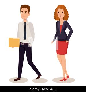 business couple isometric avatars Stock Vector