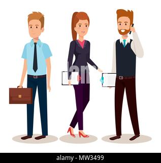 business people isometric avatars Stock Vector
