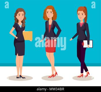 business women isometric avatars Stock Vector