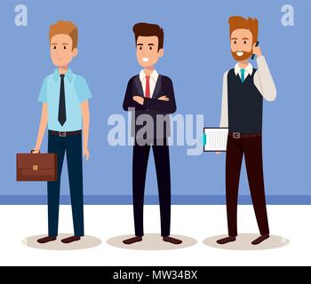 business men isometric avatars Stock Vector