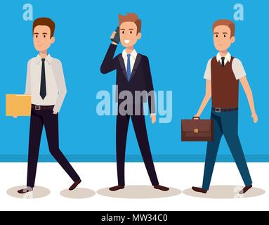 business men isometric avatars Stock Vector