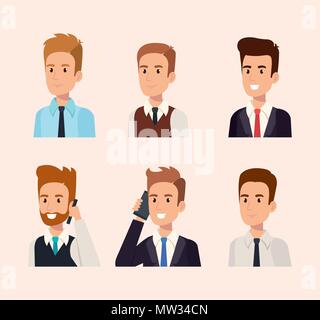 business men isometric avatars Stock Vector