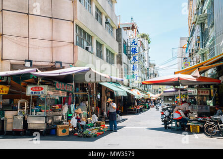 Kaohsiung, Taiwan - May 6, 2018 : Nanhua Night Market street Stock Photo