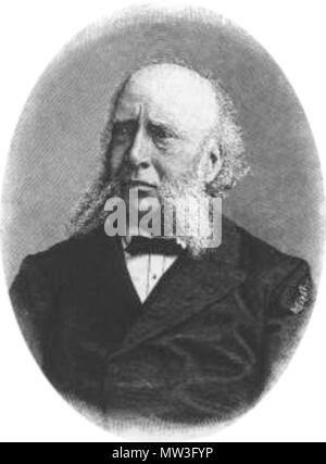 . Nederlands: uitsnede van een portret van de Haagse uitgever Martinus Nijhoff (1826-1894) . 1880. Johannes Walter (1839-1895), houtgraveur 403 Martinus Nijhoff (1826-1894) Stock Photo