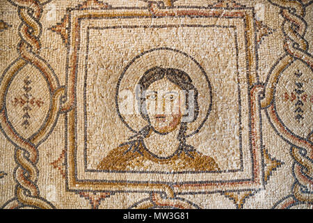 Mosaic wall with holy person in Emir Bachir Chahabi Palace Beit ed-Dine in mount Lebanon Middle east, Lebanon Stock Photo