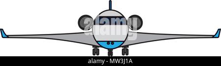 front airplane transport vehicle with turbines Stock Vector